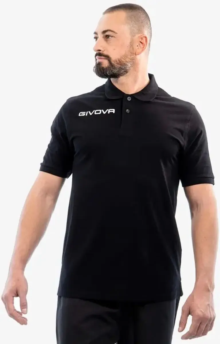 Givova Polo Cotone Piquet Poloshirt - L - Zwart
