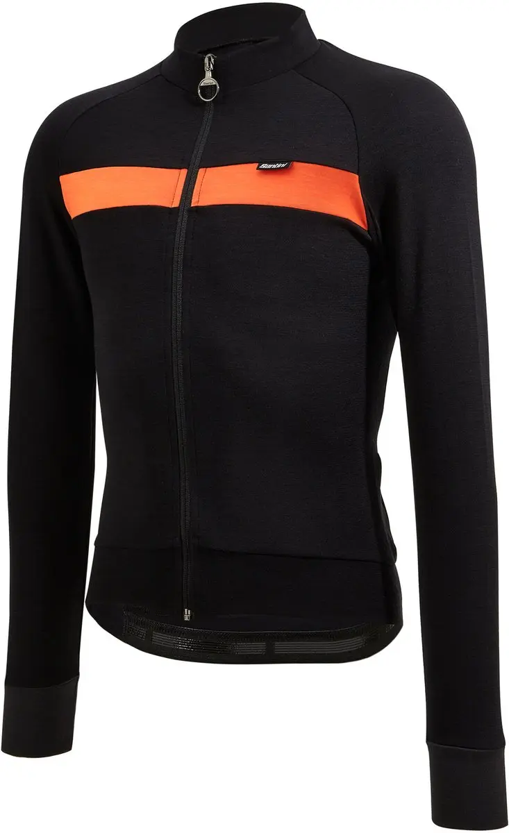 Santini Fietsshirt lange mouwen Heren Zwart