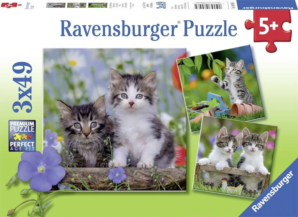 Ravensburger Katten Puzzel - 147 Stuks (3x49) - Multicolor
