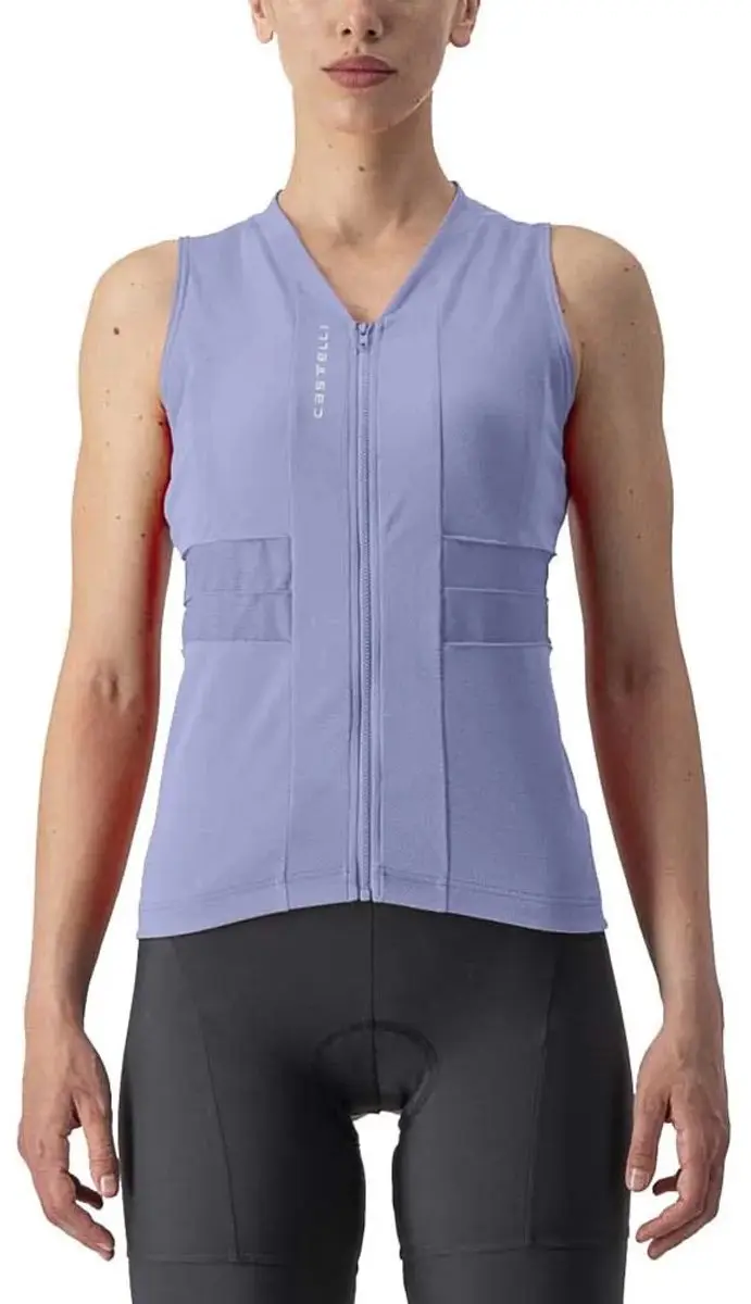 Castelli Anima 4 mouwloze fietstrui Violet Mist