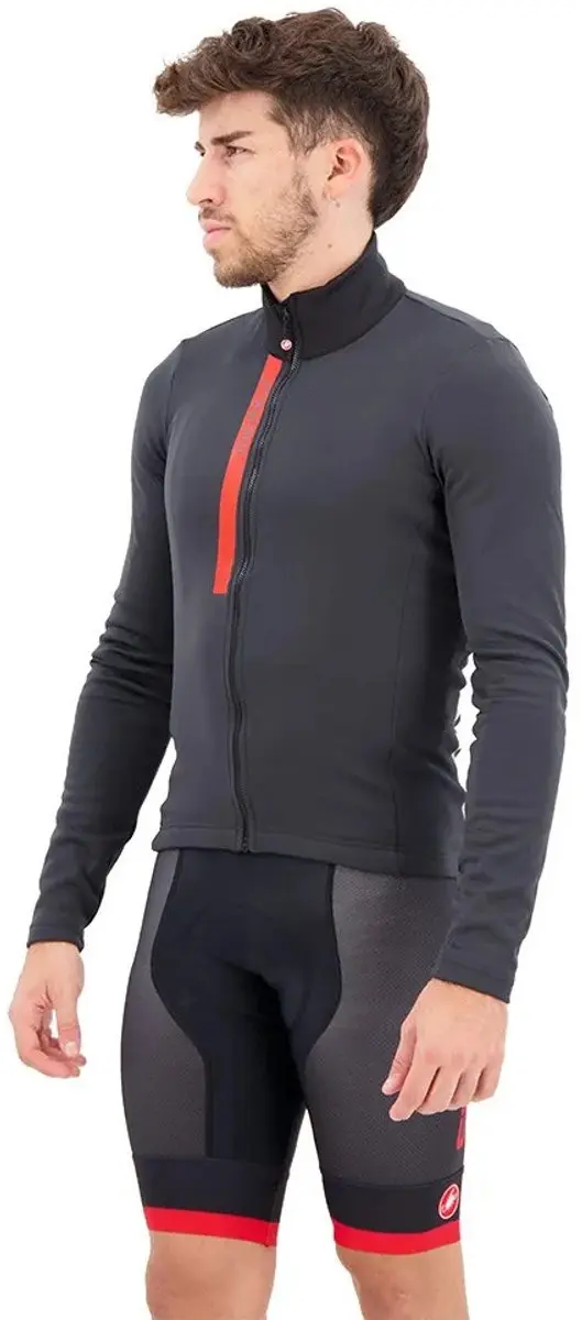 Castelli Entrata Thermal Trui - S - Grijs/Zwart/Rood - afbeelding 6 van 6