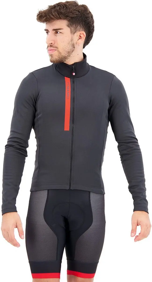 Castelli Entrata Thermal Trui - S - Grijs/Zwart/Rood