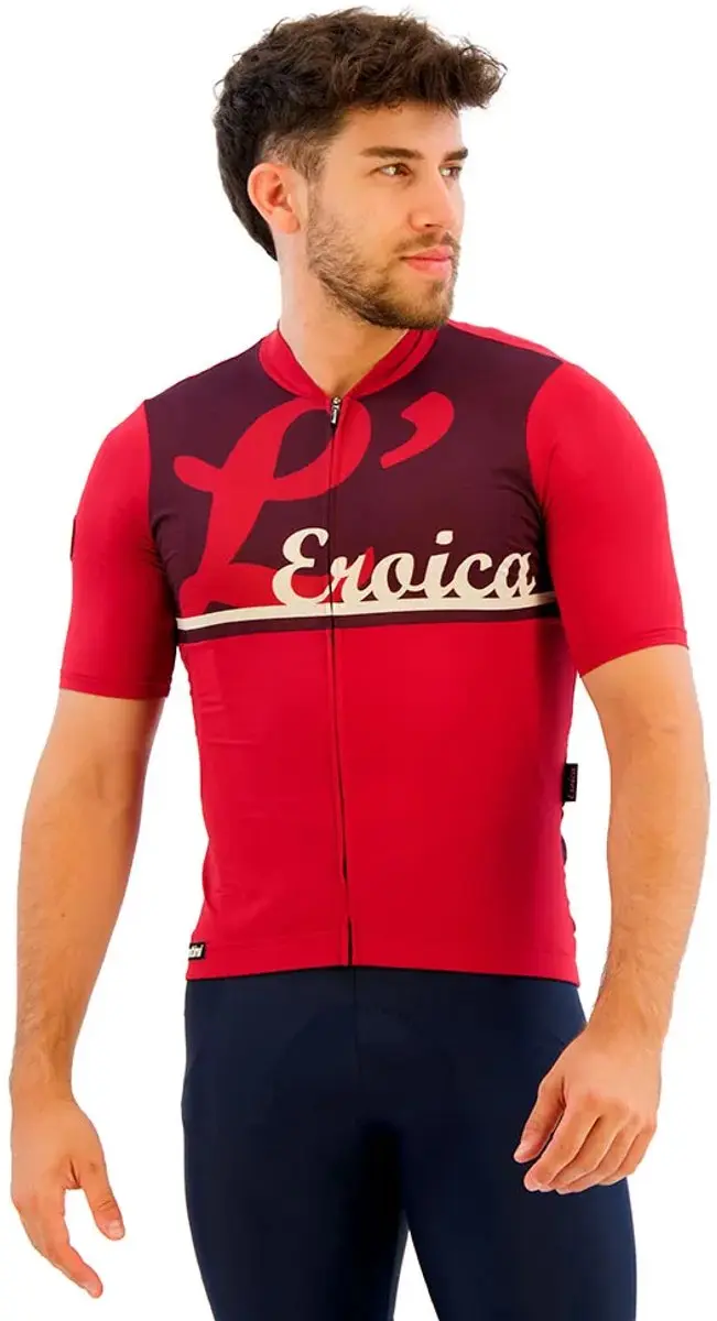 Santini Eroica Korte Wielertrui - S - Bordeaux - afbeelding 6 van 6