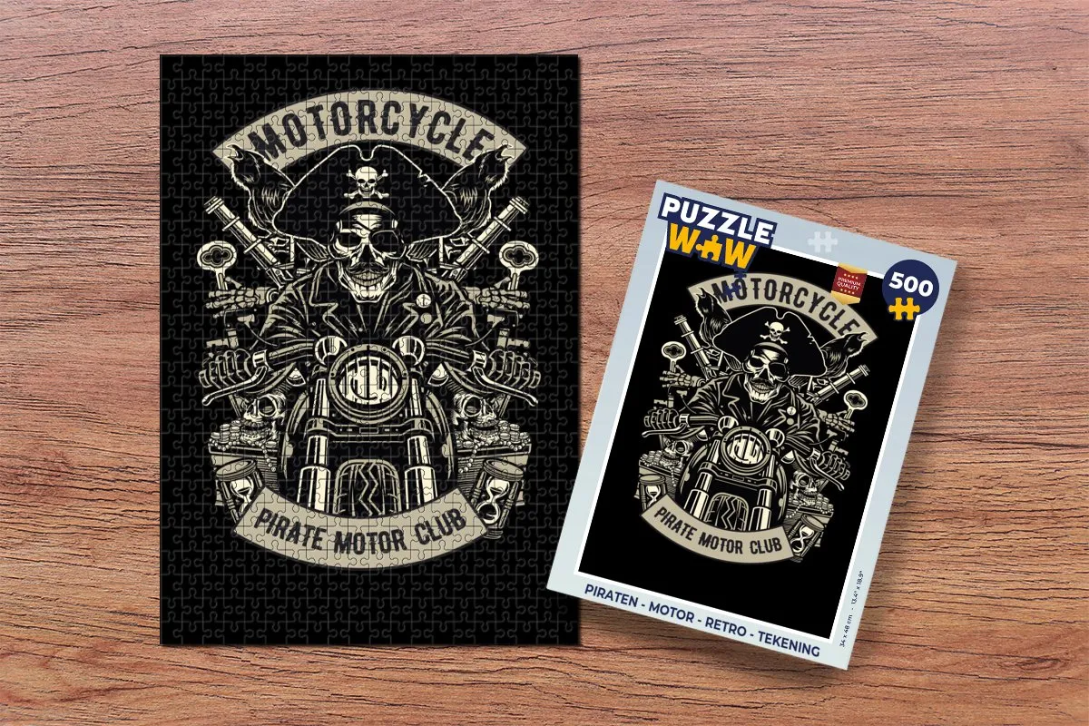 PuzzleWow Puzzel Piraten Motor Retro Legpuzzel 500 Stuks - Multicolor