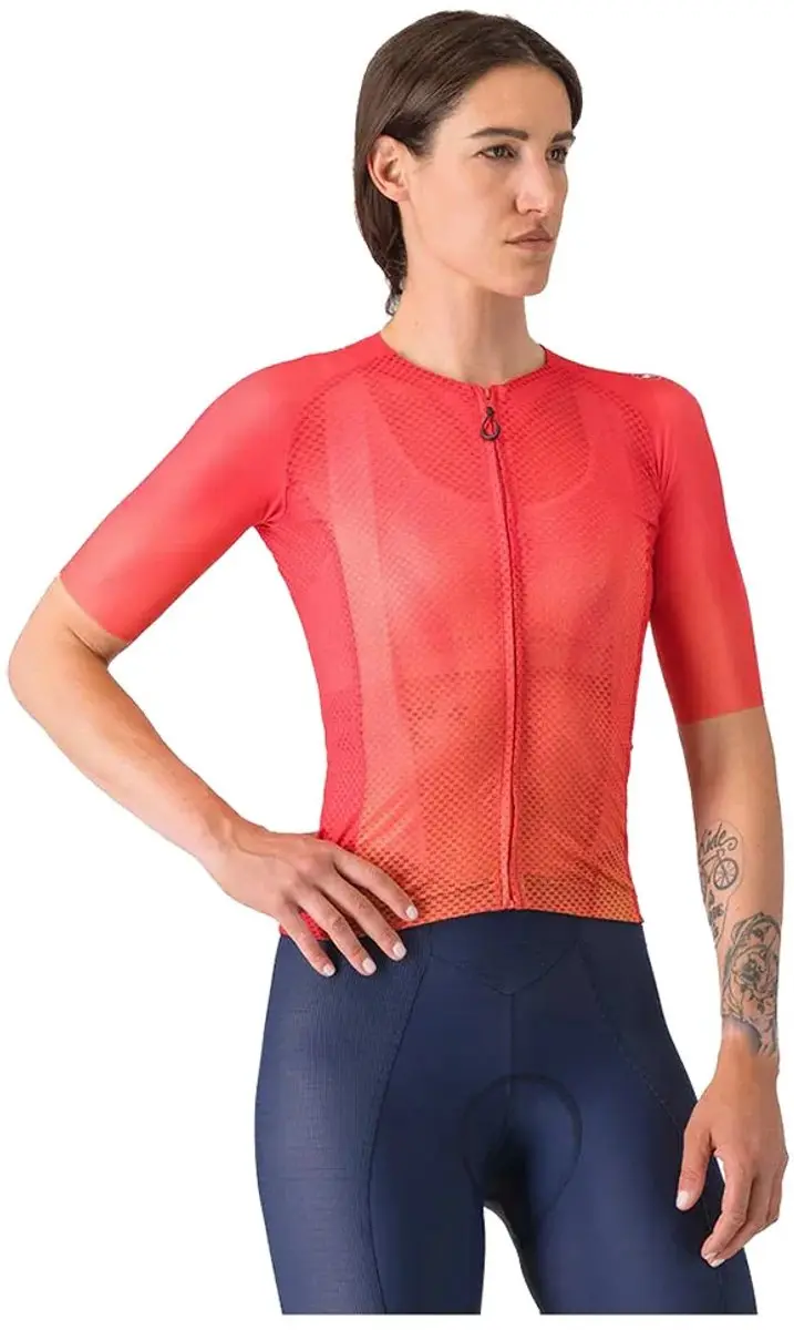Castelli A/c Korte Mouw Wielertrui Rood L Vrouw