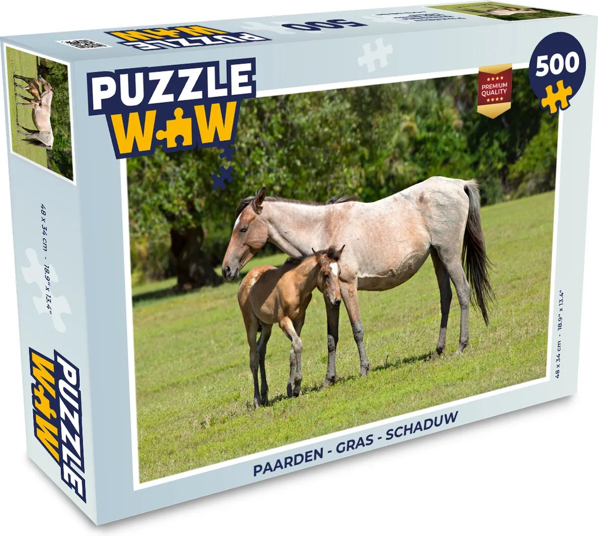 PuzzleWow Paarden Gras Schaduw Legpuzzel 500 Stuks