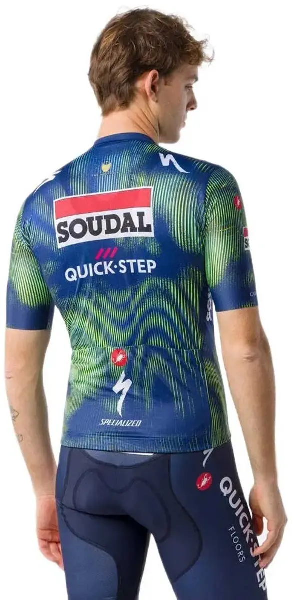 Castelli Competizione 4 Soudal Quick-Step Wielertrui 2XL - Blauw/Electric Lime