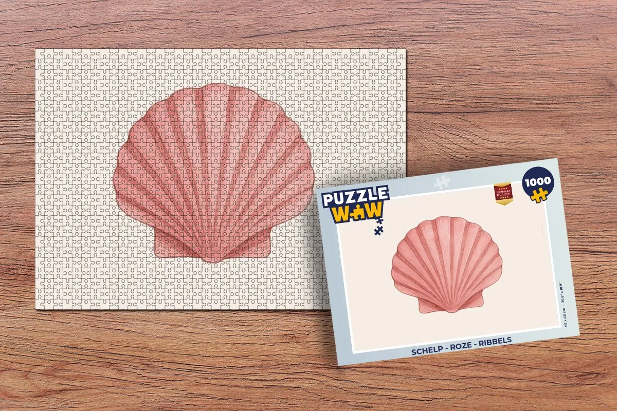 PuzzleWow Schelp Roze Legpuzzel 1000 Stuks