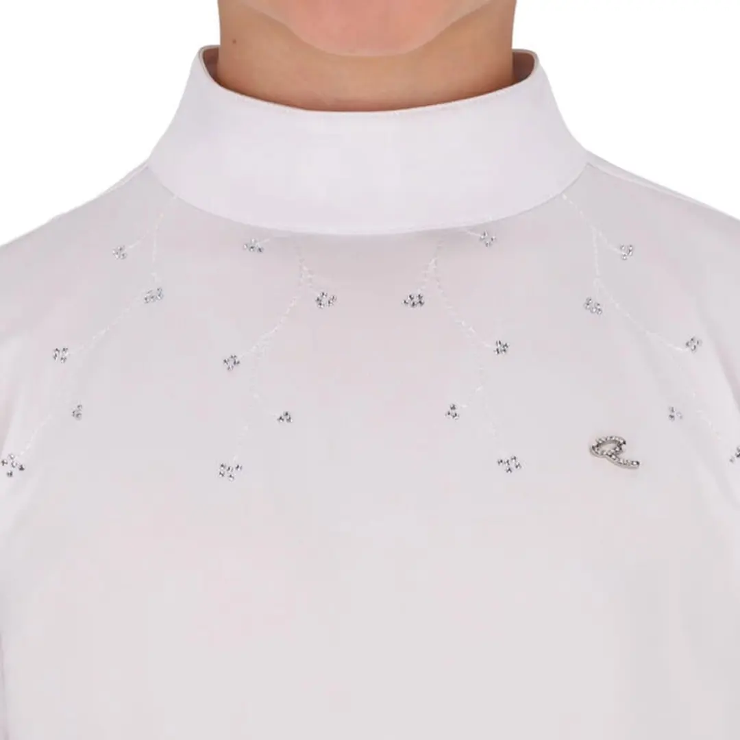 QHP Amilara Junior Wedstrijdshirt 140 - Wit - afbeelding 2 van 4