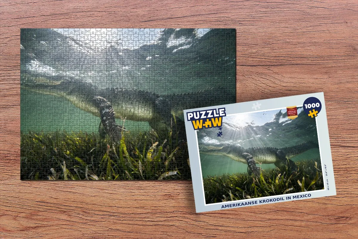 PuzzleWow Reptielen Krokodil Legpuzzel 1000 Stuks - Multicolor