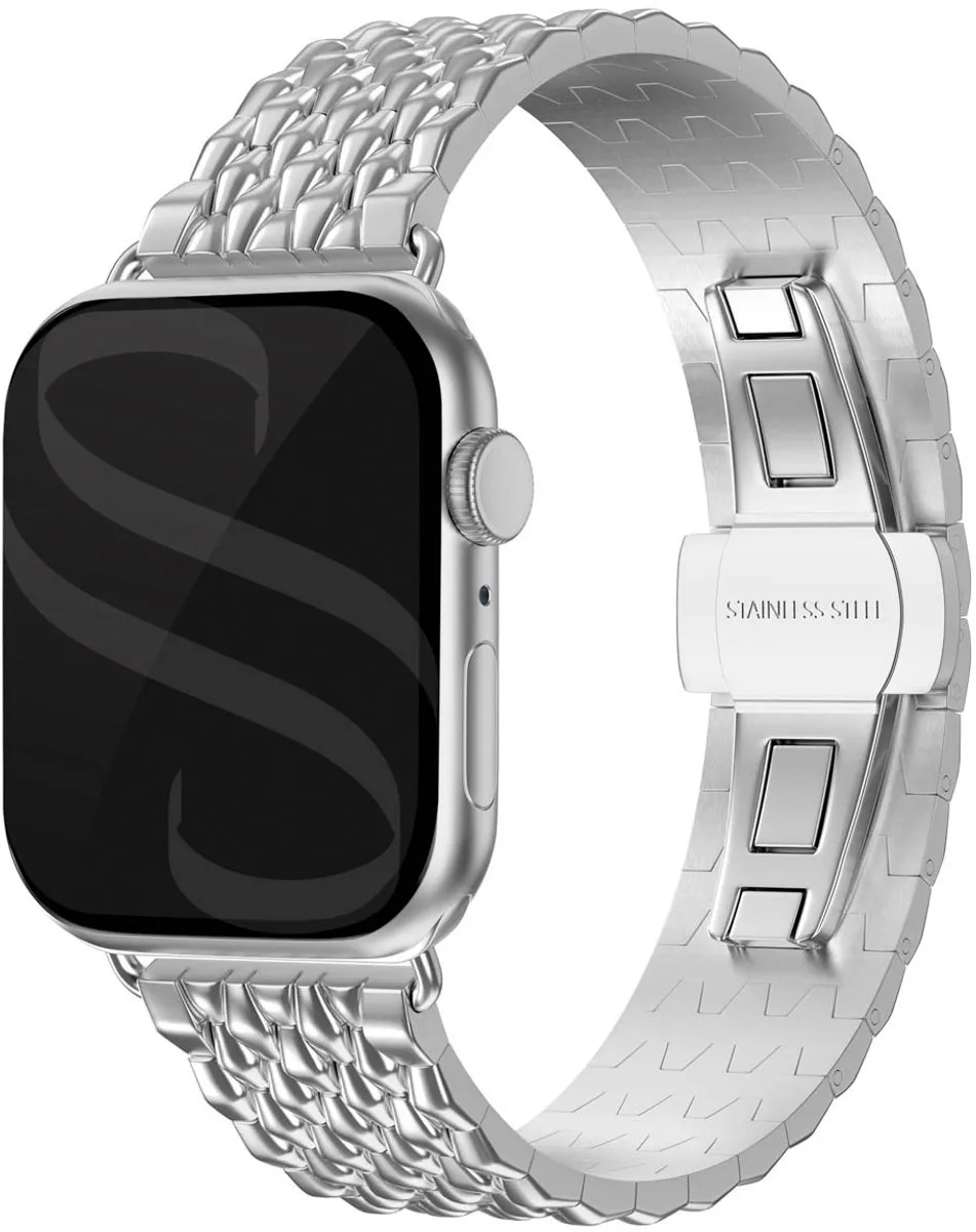 Selencia Stalen Draak Bandje Apple Watch 44/45/46/49mm