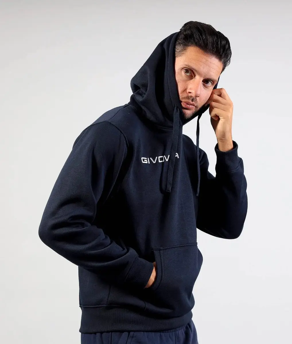 Givova Katoenen Hoodie 8034044514546 - XL - Blauw - afbeelding 2 van 3