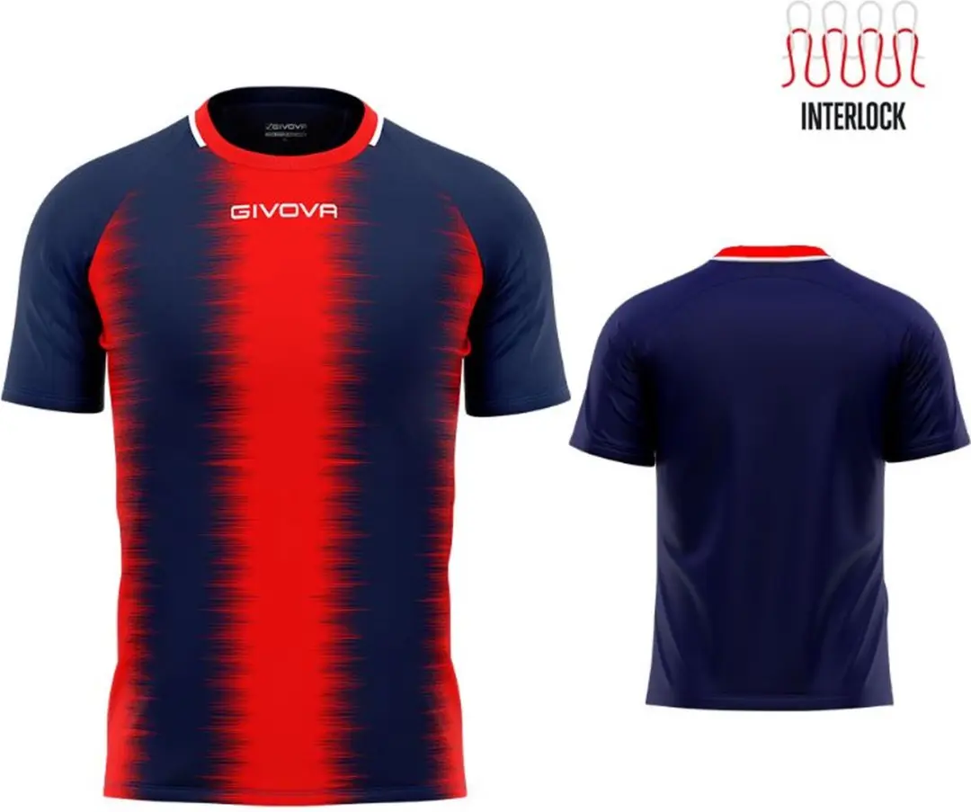 Givova Streep Sportshirt - XL - Blauw-rood - afbeelding 2 van 2
