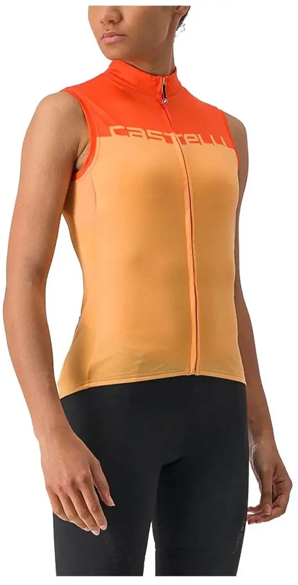 Castelli Velocissima Mouwloos Fietstrui Oranje L Vrouw