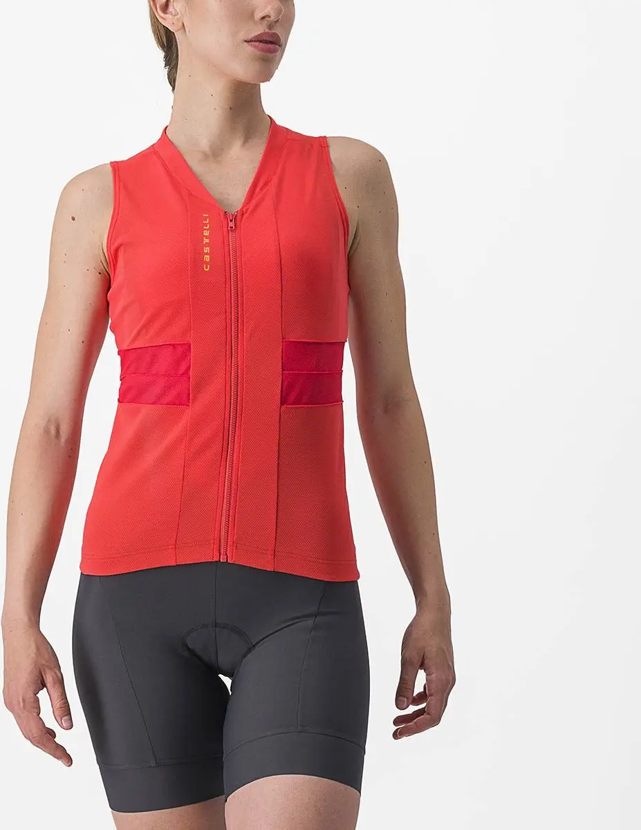 Castelli Anima 4 Sleeveless - Hibiscus/Soft Orange