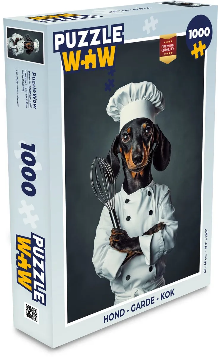 PuzzleWow Legpuzzel 1000 Stuks - Hond & Kok