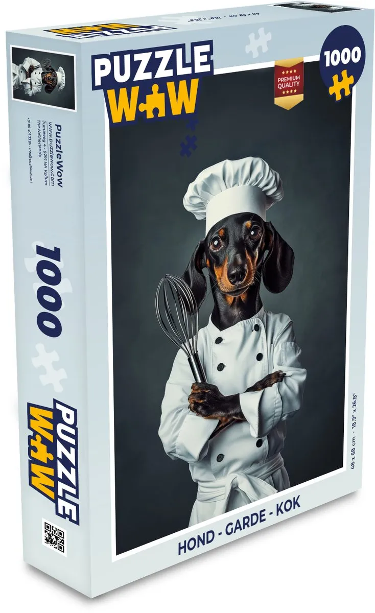 PuzzleWow Legpuzzel 1000 Stuks - Hond & Kok