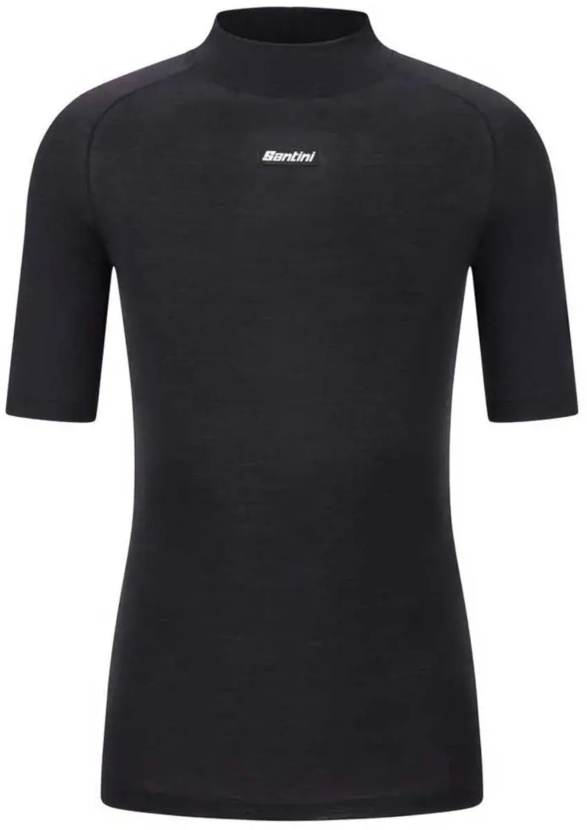 Santini Lana Basislaag Korte Mouwen - Zwart - XL