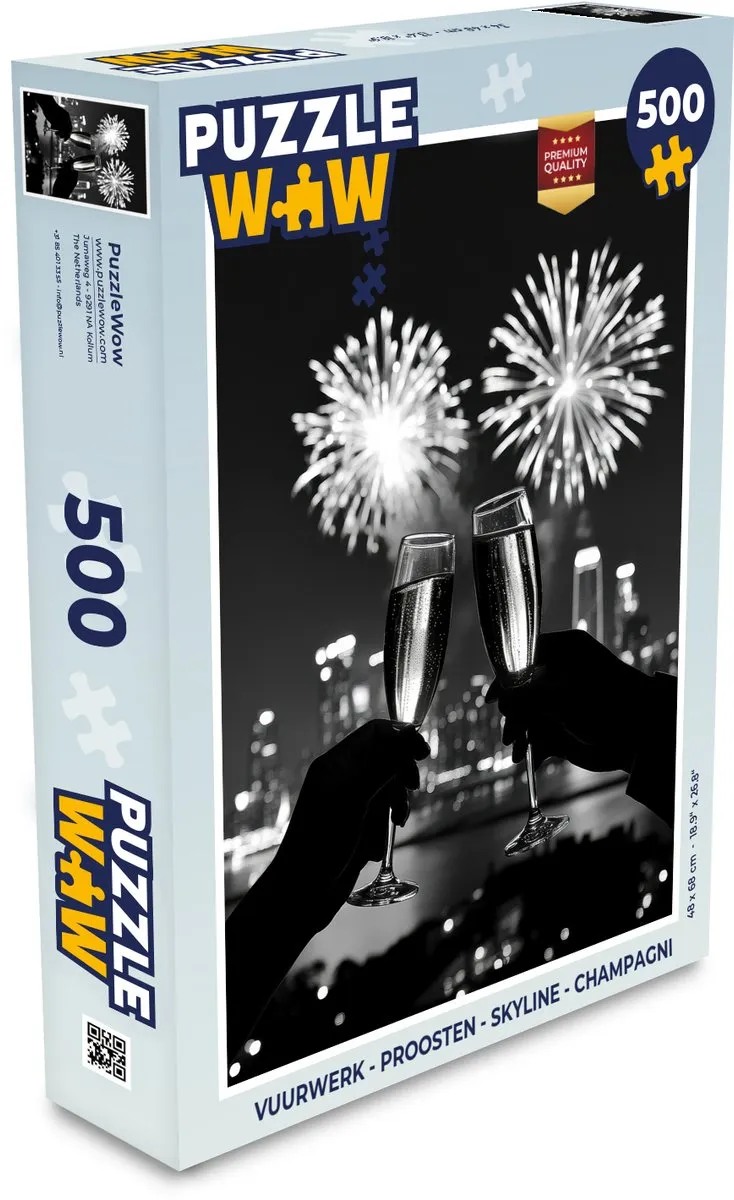 PuzzleWow Proosten Skyline Legpuzzel 500 Stuks - Champagne