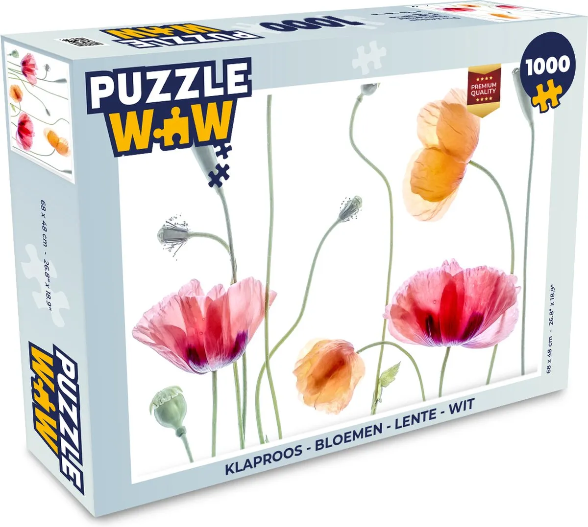PuzzleWow Legpuzzel Klaprozen 1000 Stuks - Multicolor