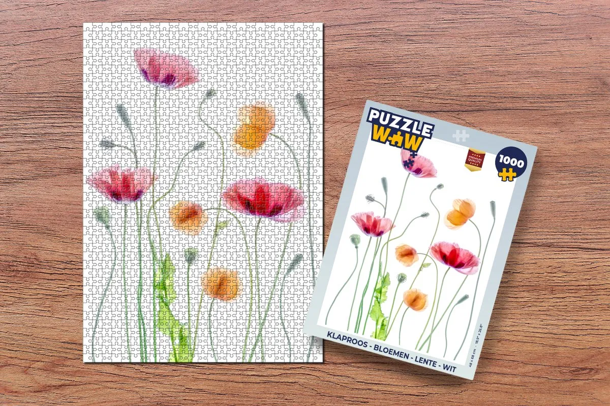 PuzzleWow Legpuzzel Klaprozen 1000 Stuks - Multicolor