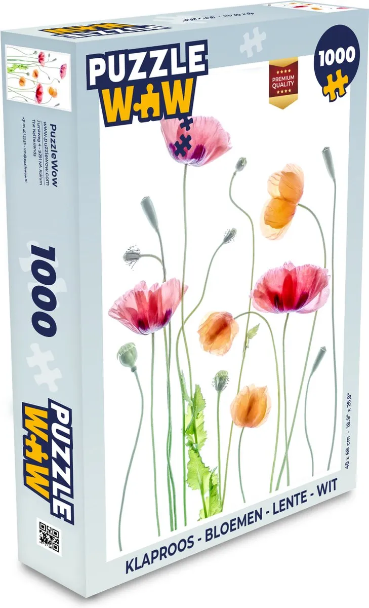 PuzzleWow Legpuzzel Klaprozen 1000 Stuks