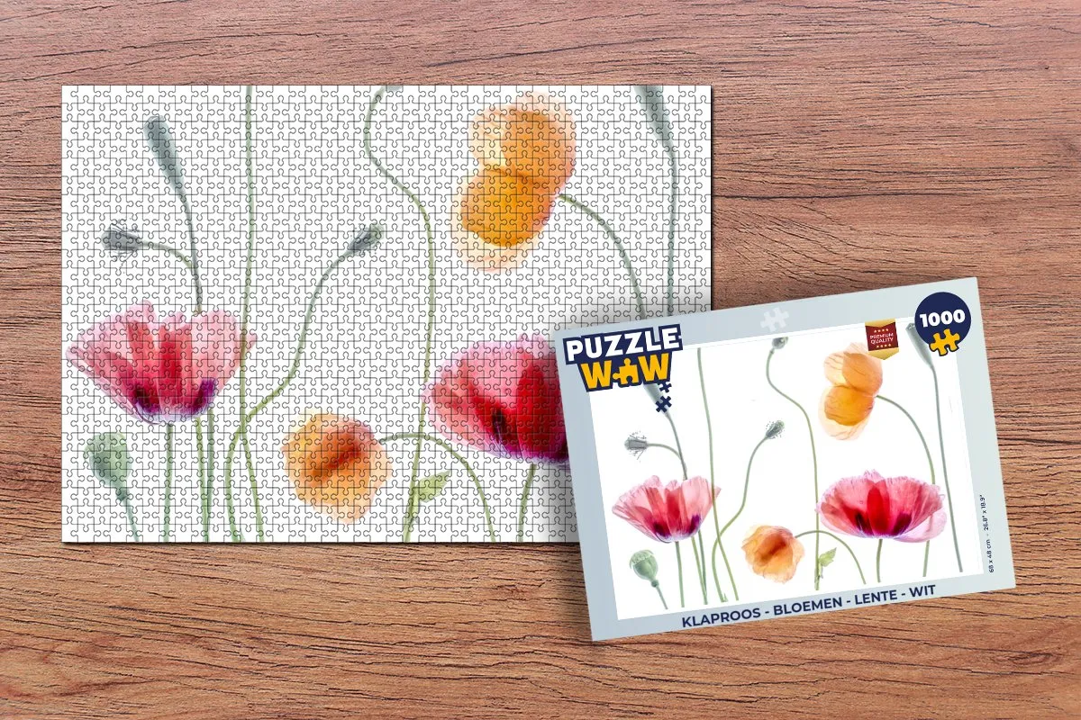 PuzzleWow Legpuzzel Klaprozen 1000 Stuks - Multicolor