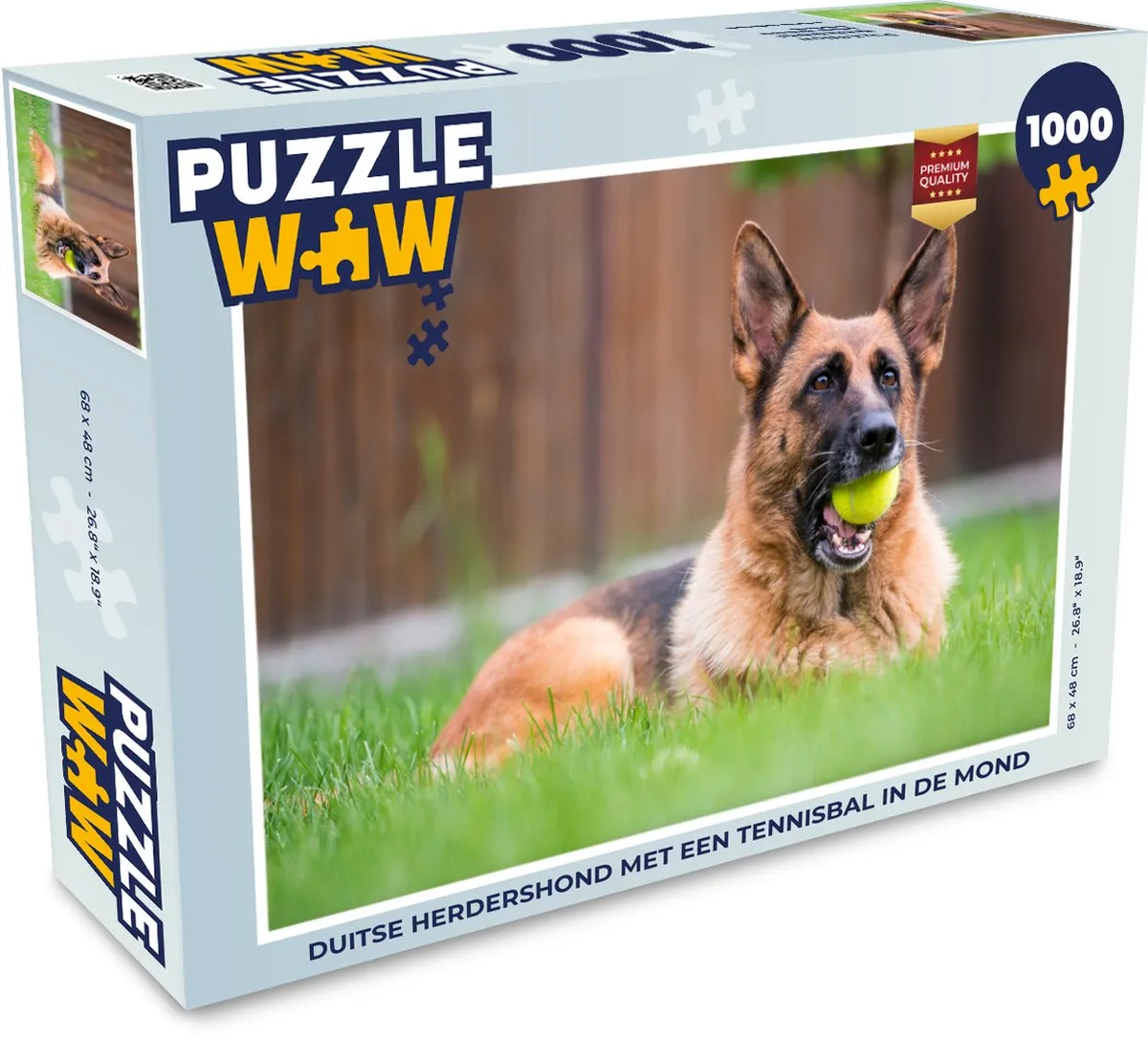 PuzzleWow Duitse Herdershond Legpuzzel 1000 Stuks - Multicolor