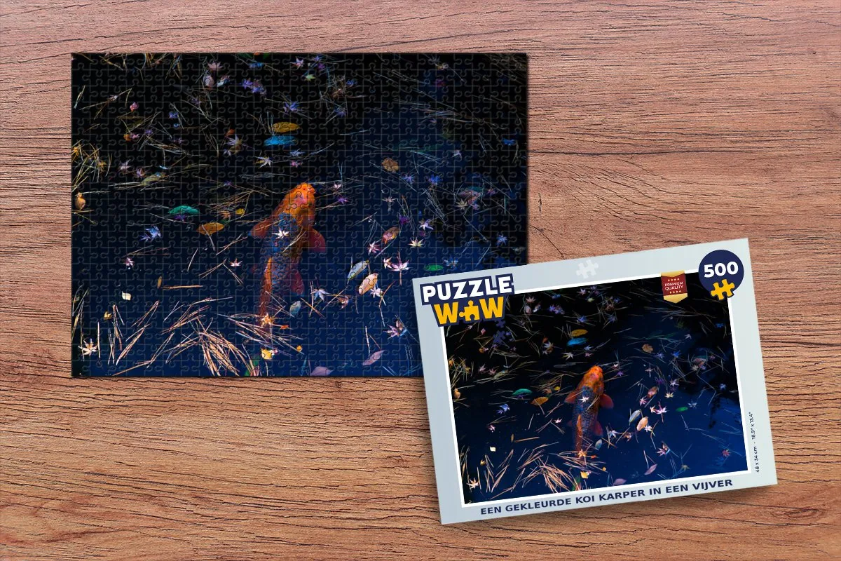 PuzzleWow Legpuzzel Koi Karper Vijver 500 Stuks
