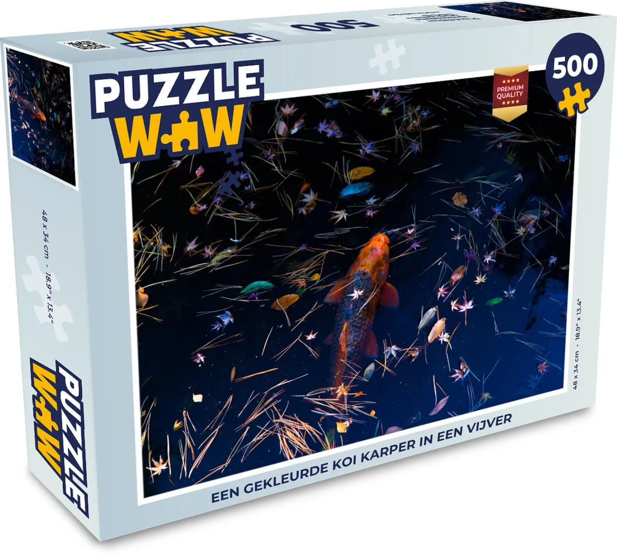 PuzzleWow Legpuzzel Koi Karper Vijver 500 Stuks - Multicolor