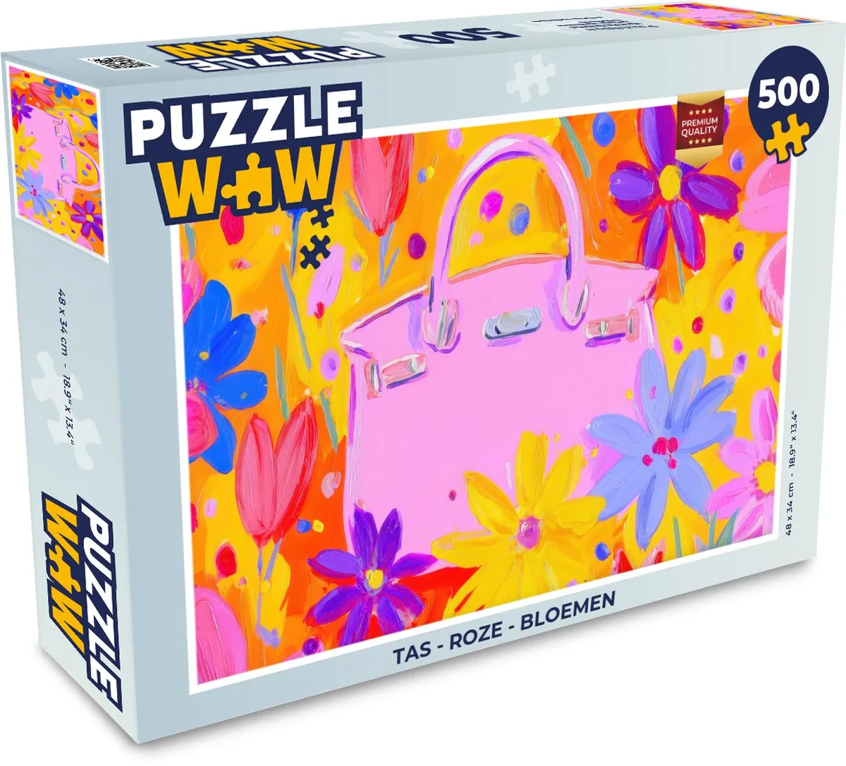 PuzzleWow Puzzel 500 Stuks - Roze Bloementas