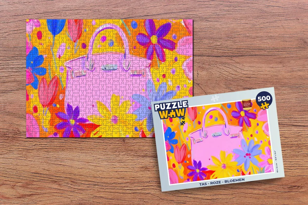 PuzzleWow Puzzel 500 Stuks - Roze Bloementas