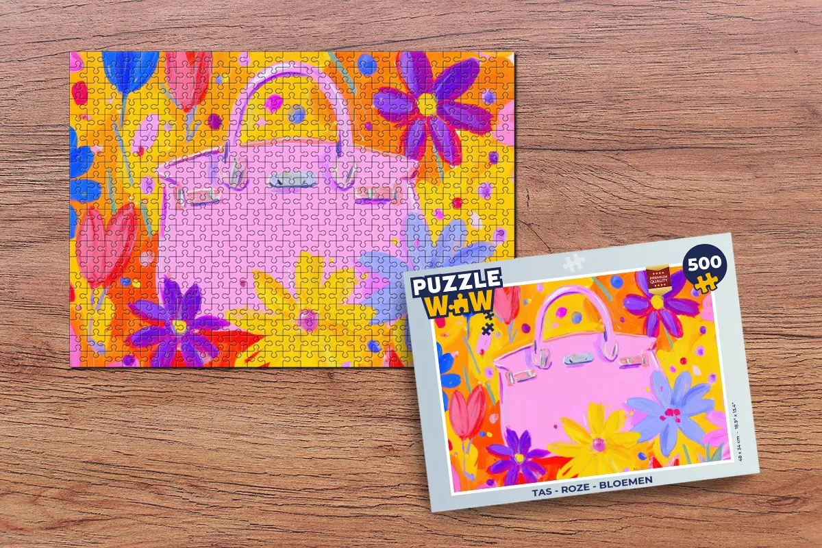 PuzzleWow Puzzel 500 Stuks - Roze Bloementas