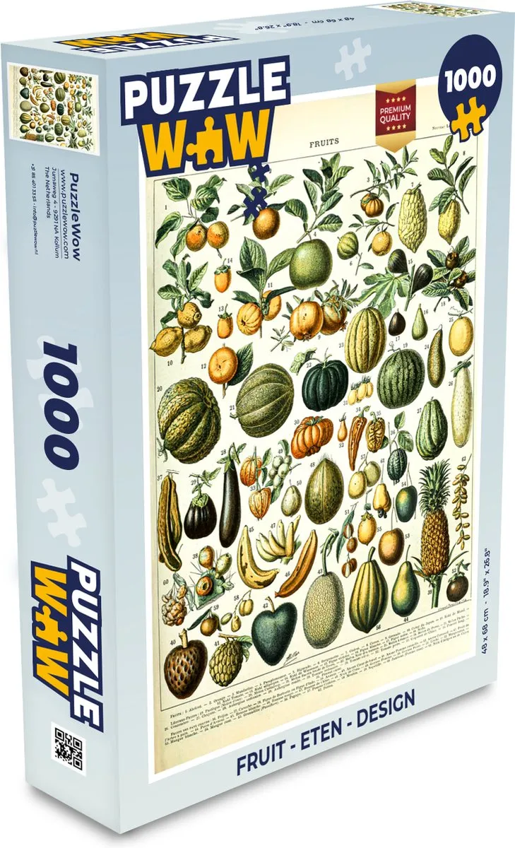 PuzzleWow Adolphe Millot Vintage Fruit Legpuzzel 1000 Stuks