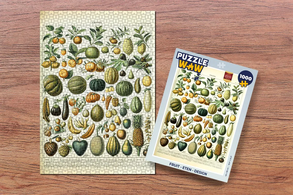 PuzzleWow Adolphe Millot Vintage Fruit Legpuzzel 1000 Stuks - Multicolor