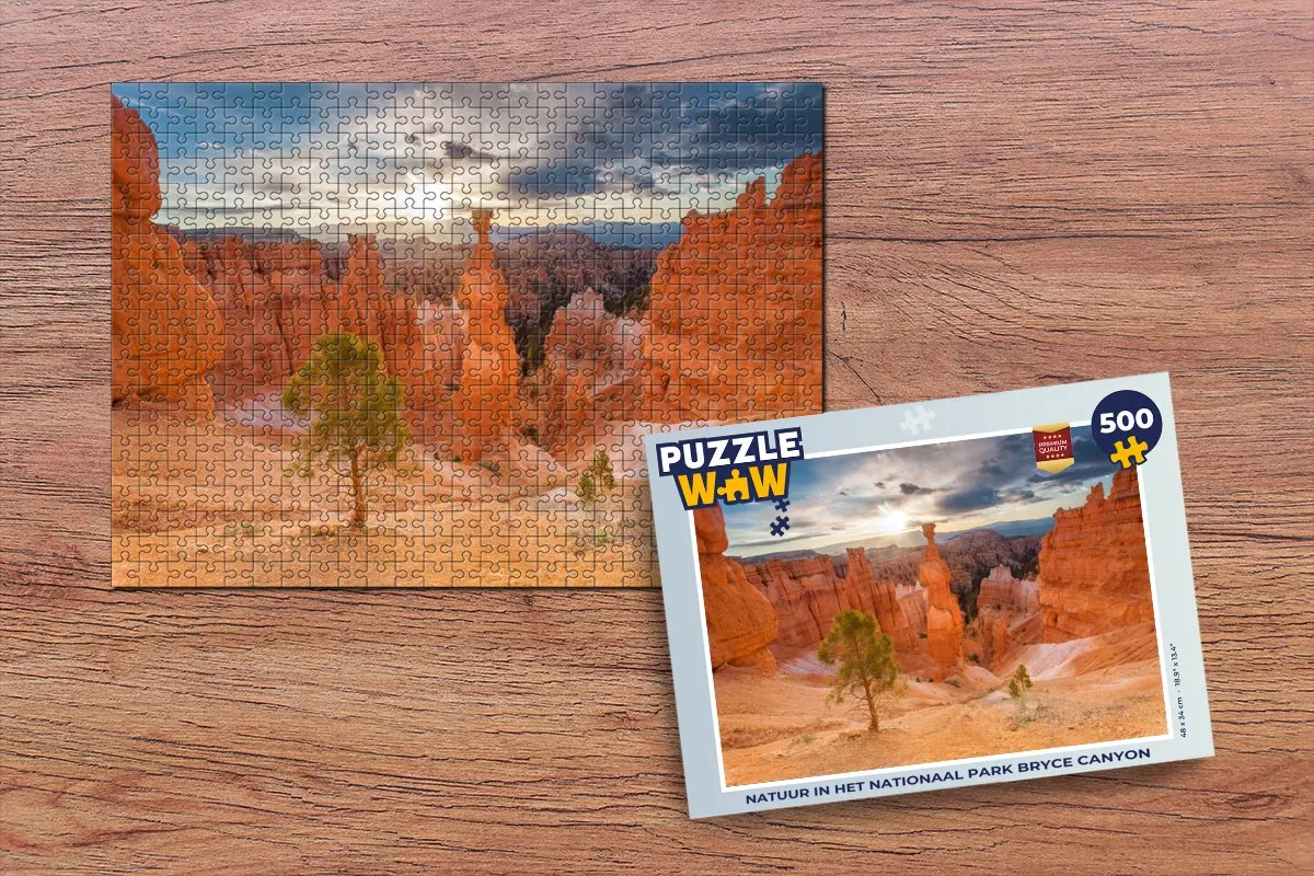 PuzzleWow Natuur in het Nationaal Park Bryce Canyon Legpuzzel 500 Stuks - Multicolor