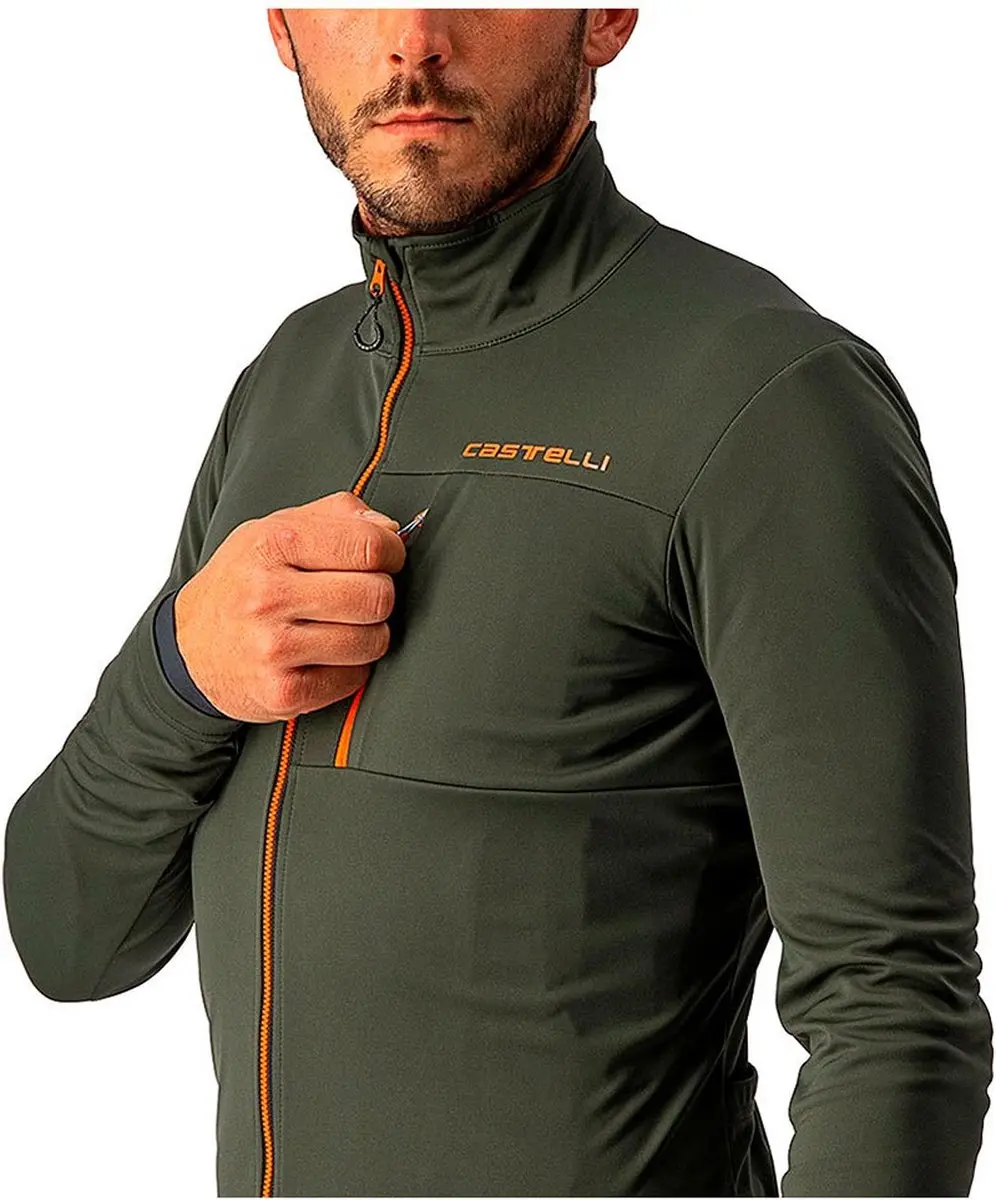 Castelli GO fietsjas Military Green/Fiery Red