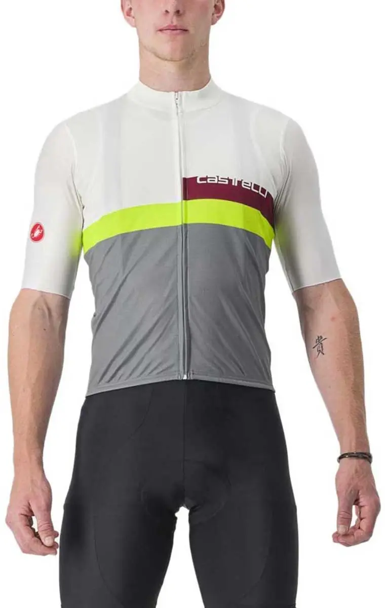 Castelli A Blocco Korte Mouw Wielertrui Wit 2XL Man
