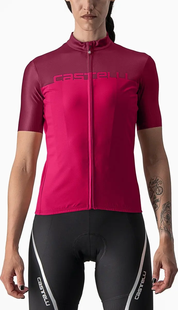 Castelli Fietsshirt Korte Mouwen Dames Rood Roze