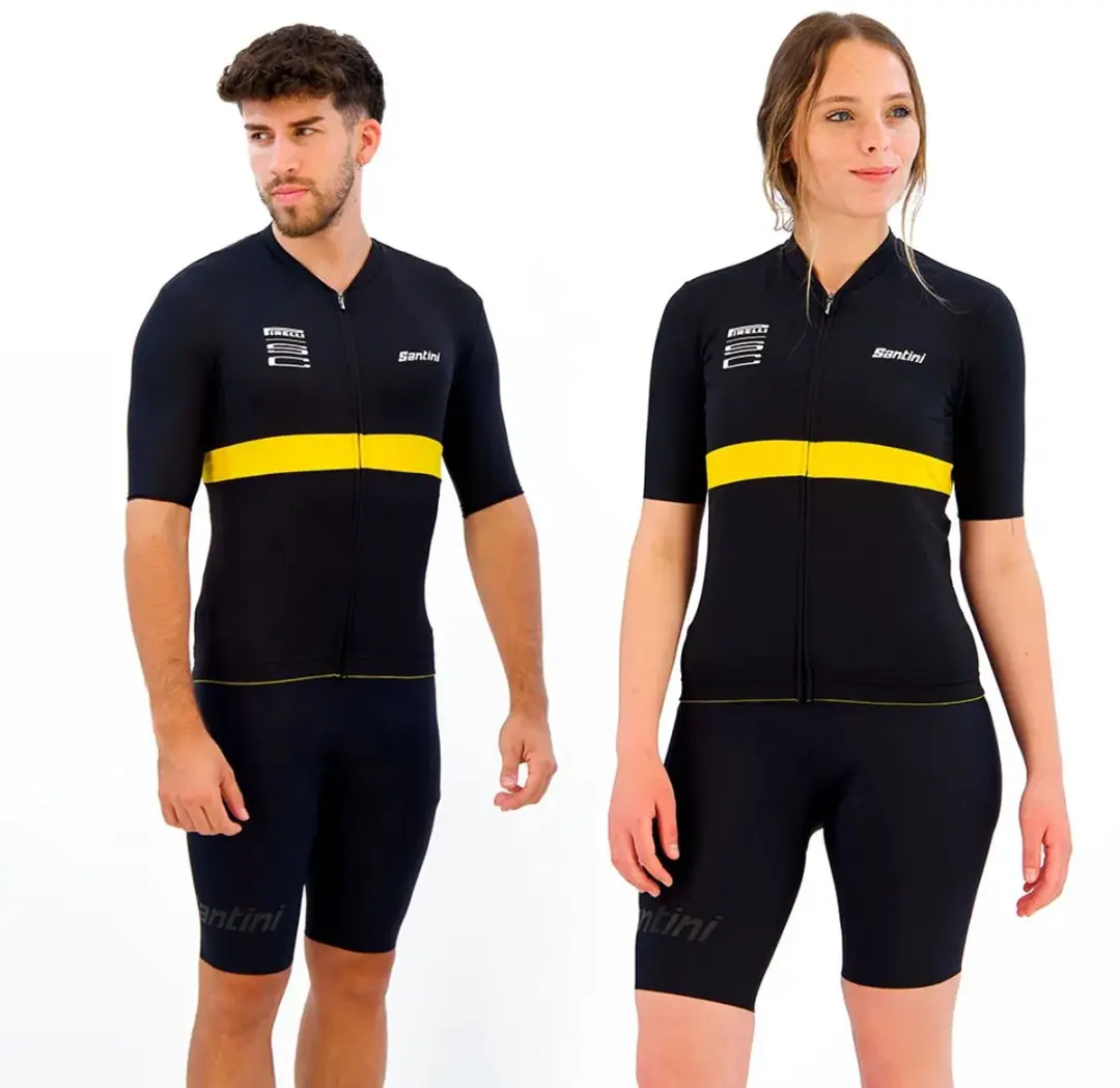 Santini Pirelli Korte Mouw Wielertrui Veelkleurig S