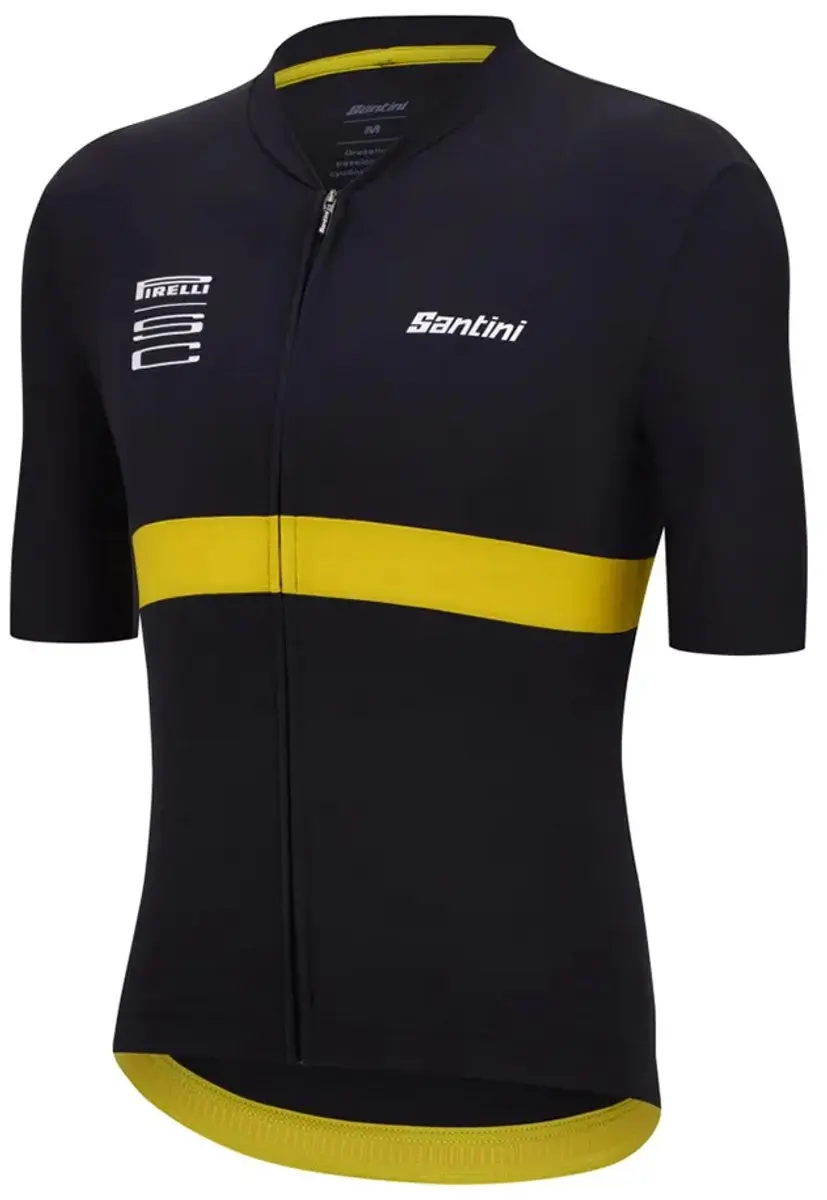 Santini Pirelli Korte Mouw Wielertrui - S - Black - afbeelding 4 van 5