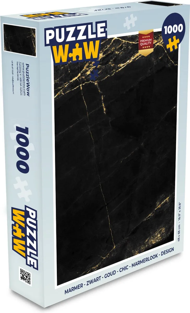 PuzzleWow Marmerlook Legpuzzel 1000 Stuks - Multicolor