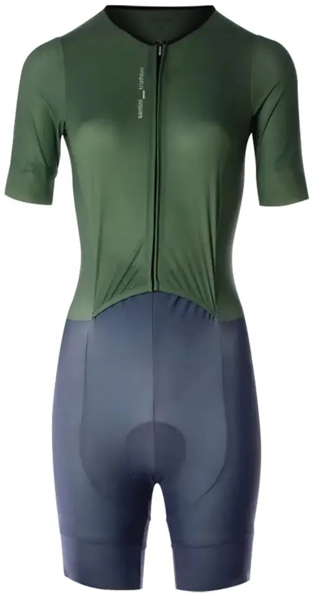 Santini Leaf Korte Mouw Triatlonpak Groen L Vrouw