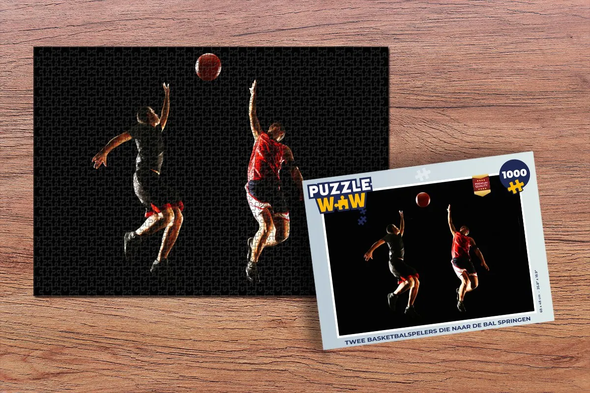 PuzzleWow Legpuzzel 1000 Stuks - Twee Basketbalspelers Multicolor