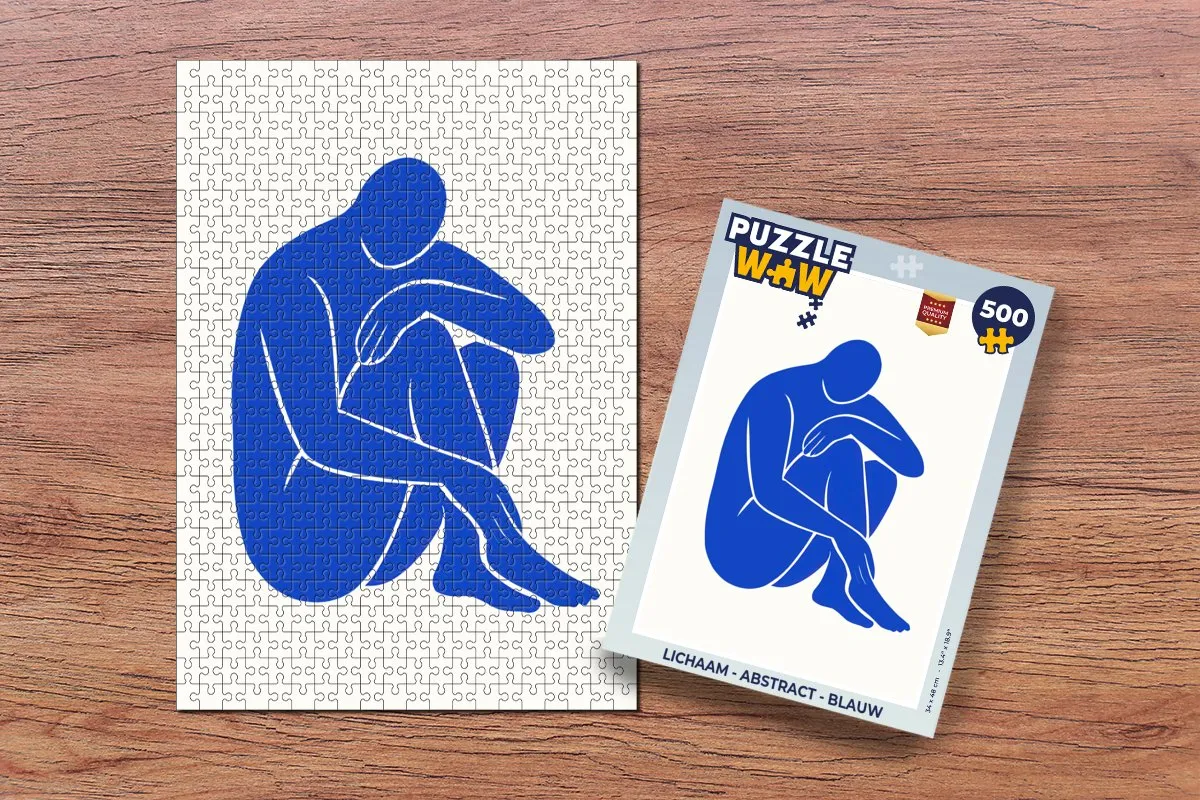 PuzzleWow Abstract Legpuzzel 500 Stuks - Blauw