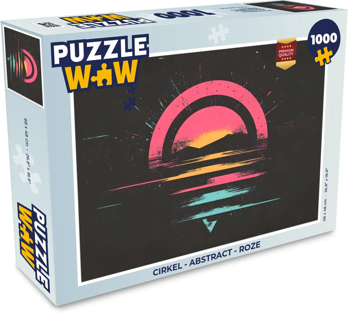 PuzzleWow Abstract Legpuzzel 1000 Stuks - Roze - MPN 8721414223763