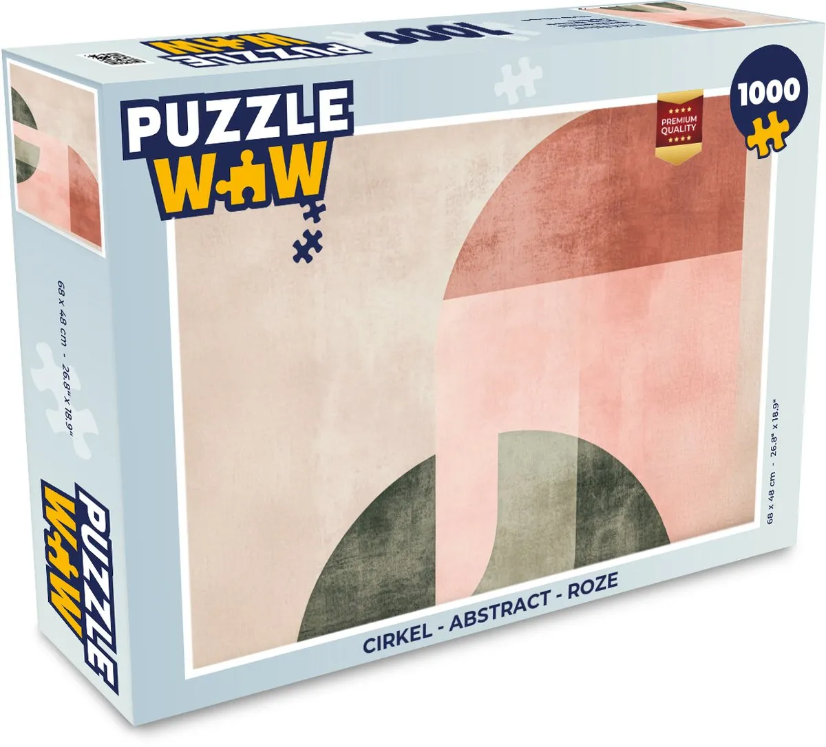 PuzzleWow Abstract Legpuzzel 1000 Stuks - Roze - MPN 8721414223763