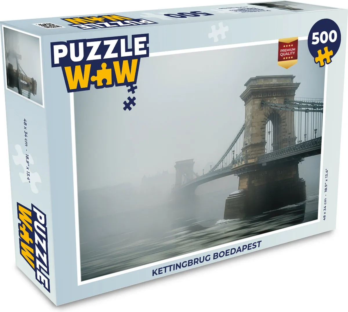PuzzleWow Kettingbrug Boedapest Legpuzzel 500 Stuks