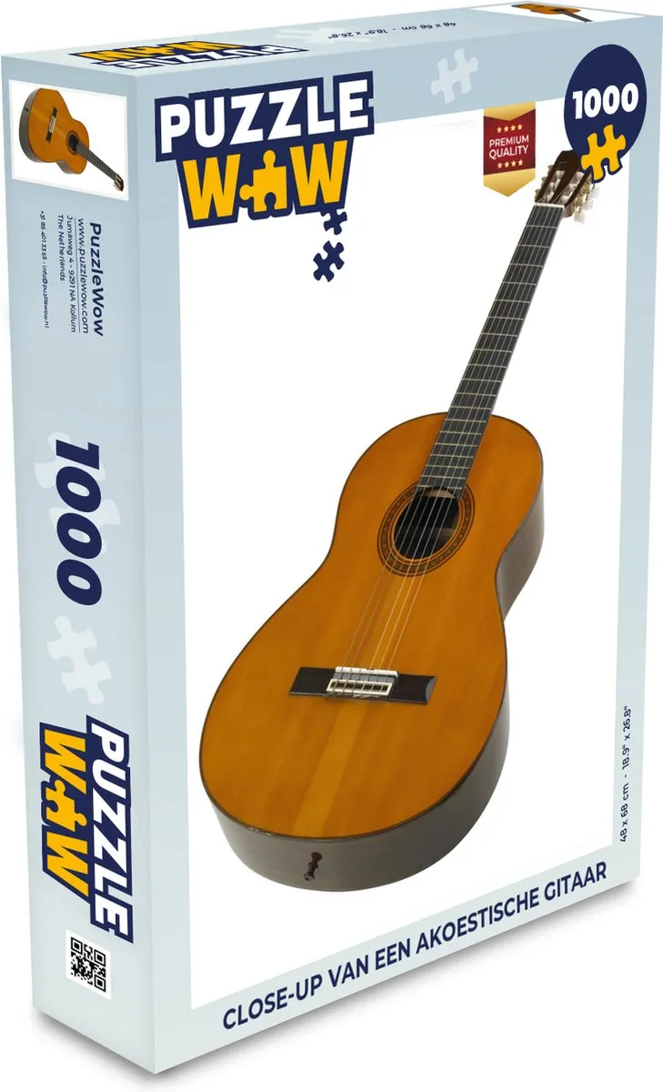 PuzzleWow Legpuzzel Close-up Akoestische Gitaar 1000 Stuks