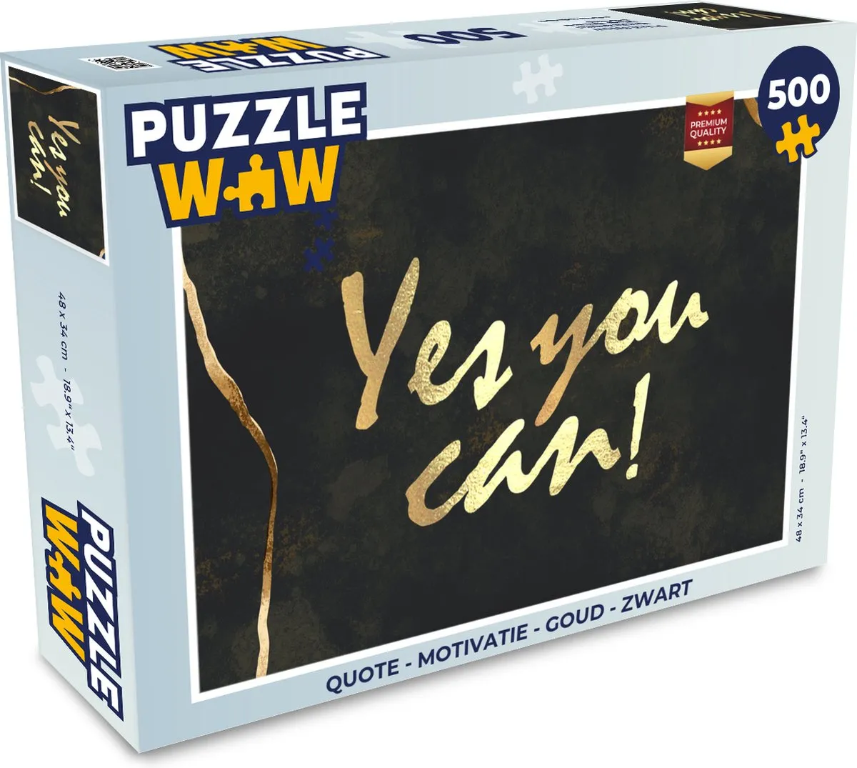 PuzzleWow Quote Motivatie Legpuzzel 500 Stuks - Multicolor